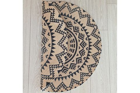 KARNAVAL BOLERO ÖRME JÜT KİLİM, ETNİK DESENLİ, HASIR, 150X150