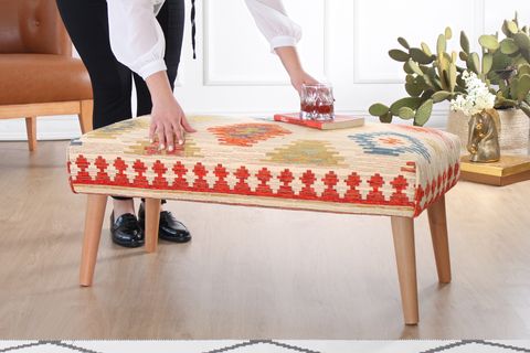 BESHİR KİLİM BENCH PUF, KREM