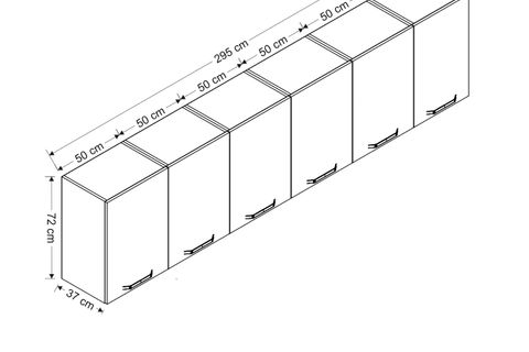 MİNAR 295 CM MUTFAK DOLABI BEYAZ 295-B2-ÜST MODÜL