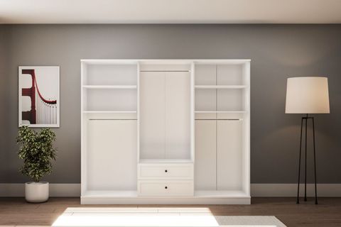 SPRİNG GARDIROP, 6 KAPAKLI, 2 ÇEKMECELİ,  210X50X210 CM