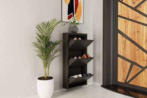 LİNEA METAL AYAKKABILIK, ANTRASİT, 3 KAPAKLI