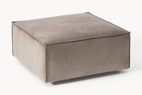 LENA KADİFE FİTİLLİ PUF, KAHVERENGİ