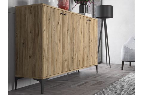 HESTİA 4 KAPAKLI 160 CM KONSOL ATLANTİK ÇAM SİYAH