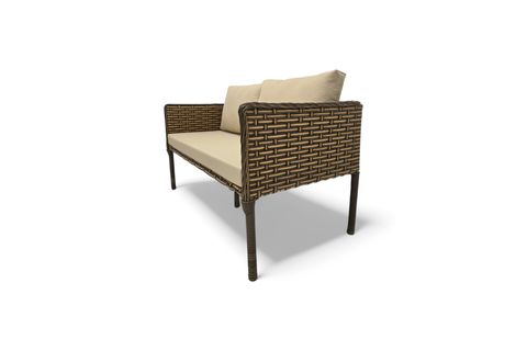 LETRA RATTAN İKİLİ BAHÇE MOBİLYASI, KAHVERENGİ
