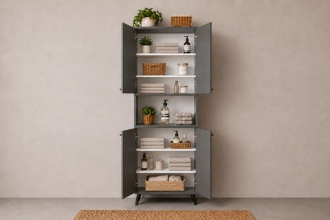 LİSTRA 4 KAPAKLI ÇOK AMAÇLI DOLAP, ANTRASİT, 170,8 CM