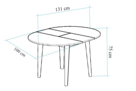 VİNA AÇILIR YUVARLAK MUTFAK MASA TAKIMI, ATLANTİK LACİVERT
