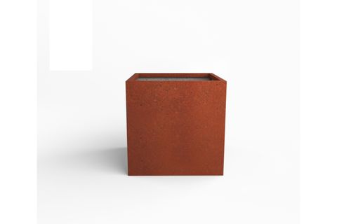 HAFİF BETON SAKSI TERRAZO CUBE XL KIRMIZI