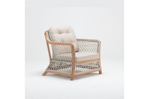 ZUHAL RATTAN TEKLİ KOLTUK, KREM