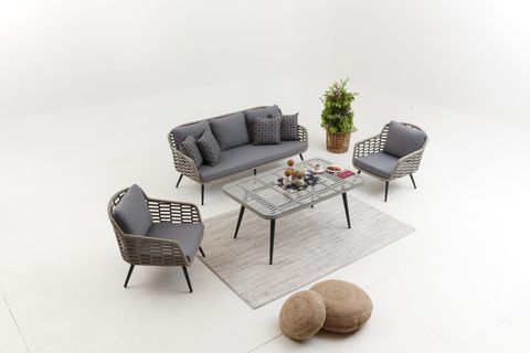 ARORA RATTAN ÜÇLÜ BAHÇE OTURMA GRUBU