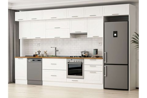 ALVİNKA 400X240 CM KLASİK MEBRAN MUTFAK DOLABI, MB E90S50S60 1 MEBRAN BEYAZ SUNTALAM