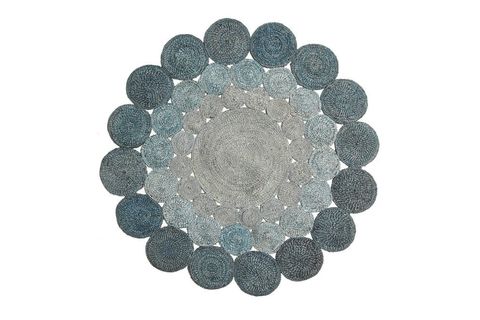 Kozzy Round Rug, 100 x 100 cm, Blue
