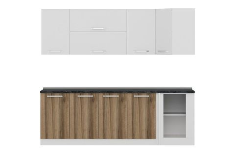 MİNAR 240CM KÖŞE MUTFAK DOLABI BEYAZ DORE K240D2