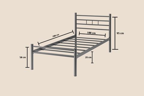 EVGER METAL KARYOLA, K70, SİYAH, 100X200
