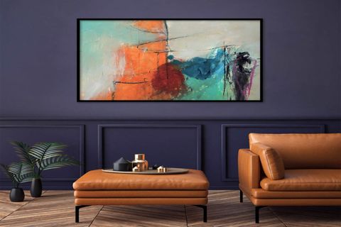 TABLOLIFE BLUE SMILE YAĞLI BOYA DOKULU TABLO, ÇERÇEVESİZ, 60X90