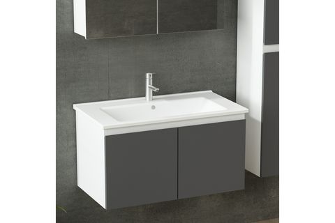 NİKA BANYO DOLABI AS2K12, BEYAZ ANTRASİT, 85 CM
