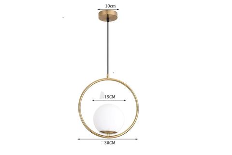 ÇEMBER TEKLİ ESKİTME GOLD KASALI AVİZE, BEYAZ CAM