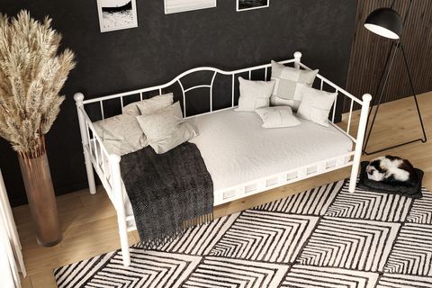 ARGİMO KAMELYA SEDİR KARYOLA, BEYAZ, 100X200