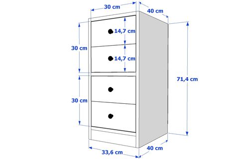 YUSUF KOMODİN, 4 ÇEKMECELİ, KMD-1039-Ç