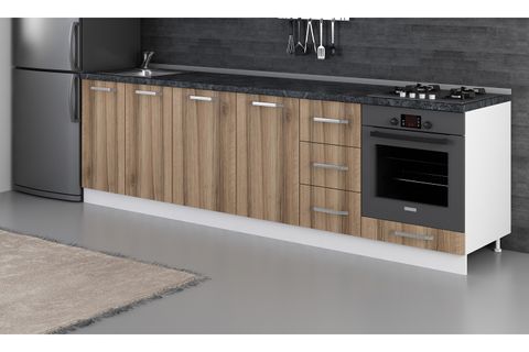 MİNAR 275 CM MUTFAK DOLABI BEYAZ DORE 275-D3-ALT MODÜL
