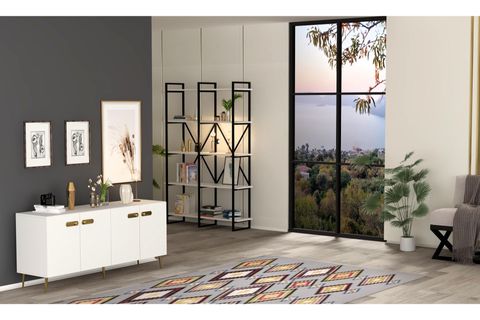 RİVA KONSOL, BEYAZ, 4 KAPAKLI