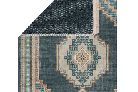ETNİK DENGE MAVİ BASKILI DOKUMA TABAN HALI, 289 YNG, 150X230  CM