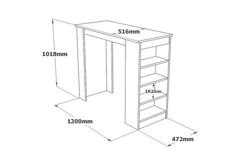YURUDESİGN STYLE BAR MASASI,  KEÇE ,  120X51, ST1 KE