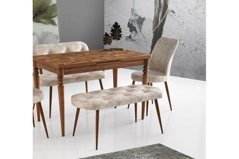ERİS BENCH BANK TAKIMI ALBA SANDALYE CEVİZ