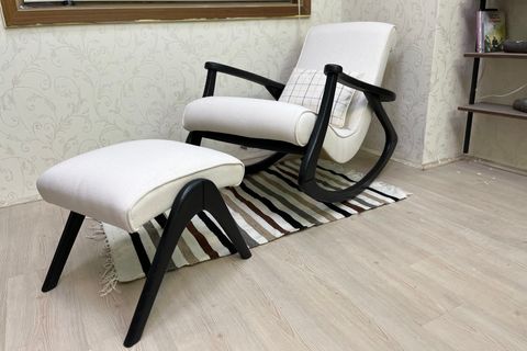 ASEDİA EKOL SALLANAN SANDALYE, KREM, SİYAH AYAK