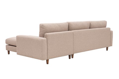 MERLİN MİNİ KÖŞE KOLTUK, CEVİZ AYAK, İNCE KOL, RECYCLED KUMAŞ, CAPPUCİNO