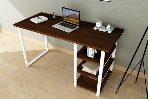 WOODESK DİZAYN MASİF AĞAÇ ÇALIŞMA MASASI, CEVİZ RENK, CPT4618-140