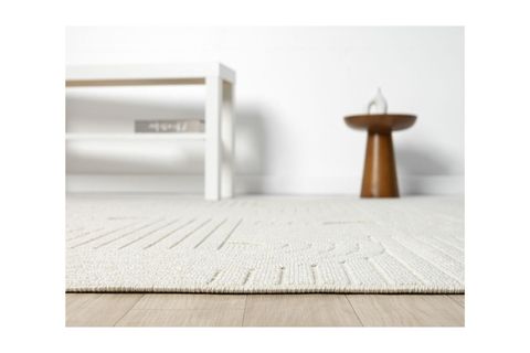 LARA İSKANDİNAV DOKUMA BUKLELİ MAKİNE HALISI, KREM, DS623,  80X200