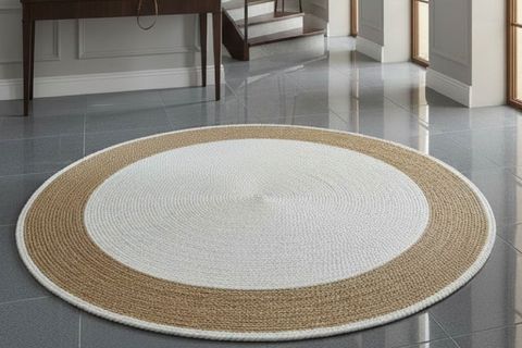 LUNA YUVARLAK HALI, BEYAZ NATURAL, 100 CM