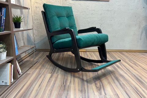 KONTES SALLANAN SANDALYE, ZÜMRÜT YEŞİL, WENGE AYAK