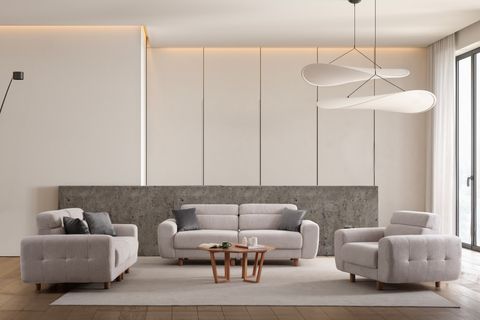 SİMİ TEKLİ KOLTUK, KÜL GRİ, 120 CM