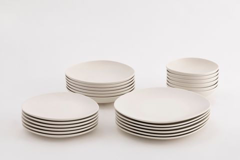 KİTCHEN ESSENTİALS STONEWARE MAT PASTA TABAĞI 22 CM, EKRU, ALTILI SET