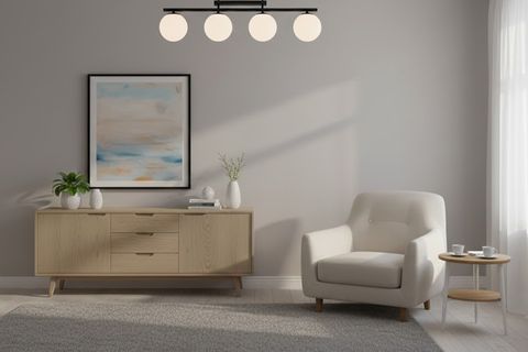 ROMA DÖRTLÜ PLAFONYER AVİZE, SİYAH BEYAZ