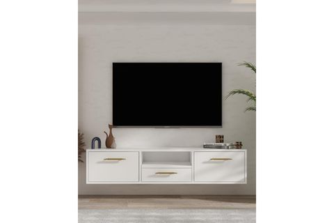 DROPDD TV SEHPASI, BEYAZ ALTIN DUVARA MONTAJ, 1331DROPDD 128