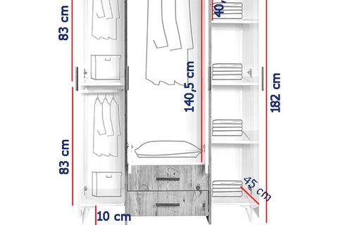 GARDIROP LUXE 3 KAPILI DOLAP
