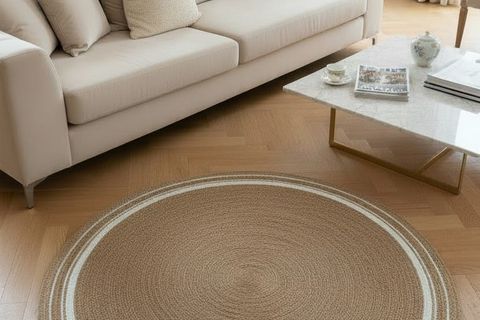 MİRA YUVARLAK MODEL HALI, BEYAZ NATURAL, 120 CM