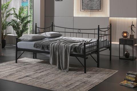 DAİLY DAYBED METAL YAVRULU KARYOLA, SİYAH, 90X200