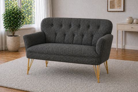 PUFY KOLLU İKİLİ KOLTUK, ANTRASİT, METAL GOLD AYAK