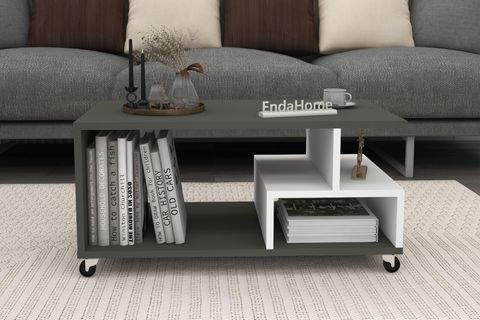 SULTAN TEKERLİ ORTA SEHPA, ANTRASİT, 86,5X50 CM