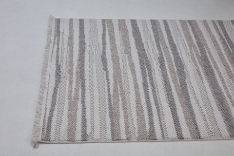 4K INFİNİTY COLLECTİON MODERN MAKİNE HALISI 02, WHİTE BEİGE, 80X150 CM