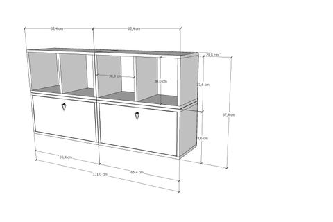 BK ÇOK AMAÇLI DOLAP, 2 RAFLI, PNR