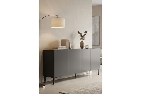 APLOS KONSOL VE TV SEHPASI, ANTRASİT TRAVERTEN GOLD, 180 CM, KA1899A