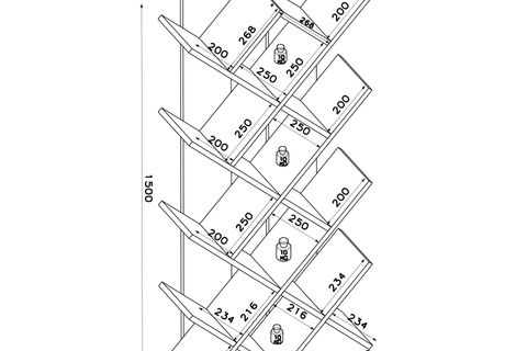 LAGOMOOD RAHLE KİTAPLIK, BEYAZ CEVİZ