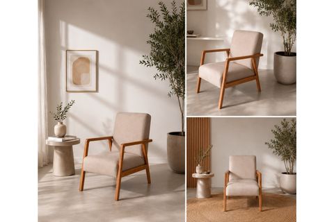 LUCCA BERJER NATURAL AHŞAP, KREM