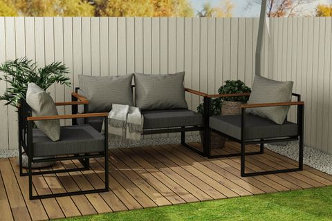 WOODESK NATUREİKİLİ BAHÇE TAKIMI, GRİ, CPT5509-70
