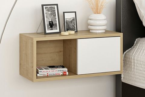 NODE DUVARA MONTE SÜRGÜLÜ KOMODİN BEYAZ SAFİR MEŞE