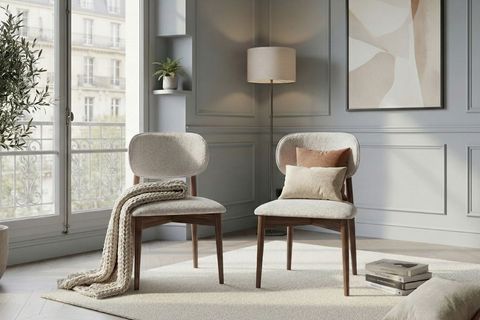 SOHO CEVİZ RENGİ DÖŞEMELİ KAYIN SANDALYE, 4 ADET